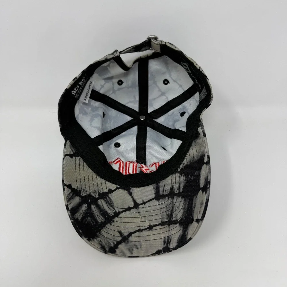 AC/DC Band Hat H3 Headwear Grey Black Tie Dye Red Logo Strapback Baseball Cap